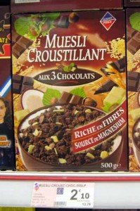 Three chocolate muesli