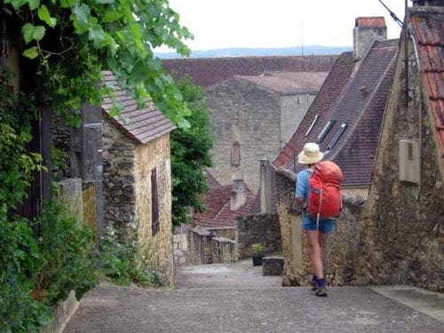 Entering Saint-Cyprien. (Can you see the GR sign?) Walking in France Maps and guides