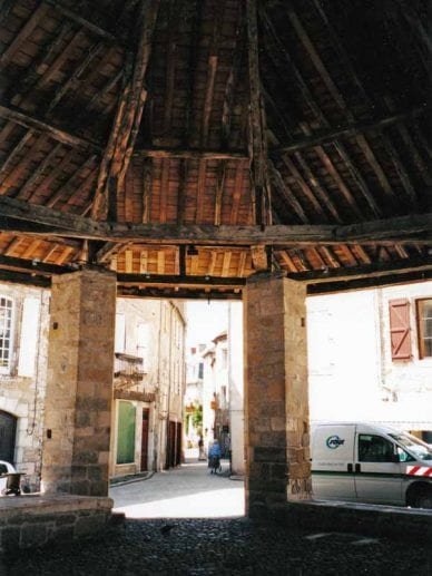 Walking in France: Looking out from the Halle in Martel