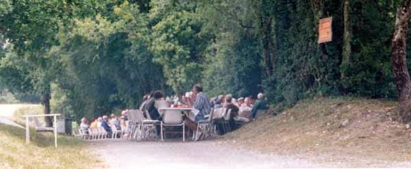 Walking in France: Diners celebrating SaintJean's feast day