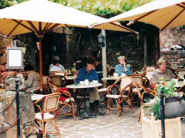 Walking in France: Keeping the diary up-to-date with a warming coffee