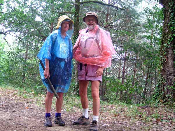 Walking in France: Our extremely light $5 rain coats
