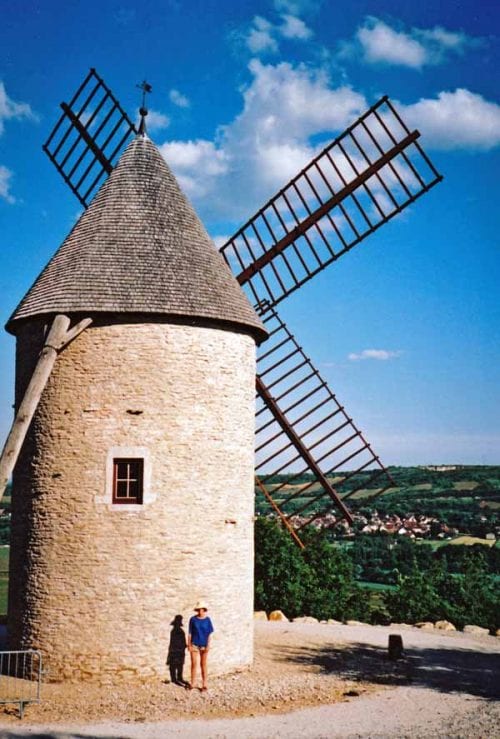 Walking in France: An afternoon stroll up to a windmill with Santenay in the distance