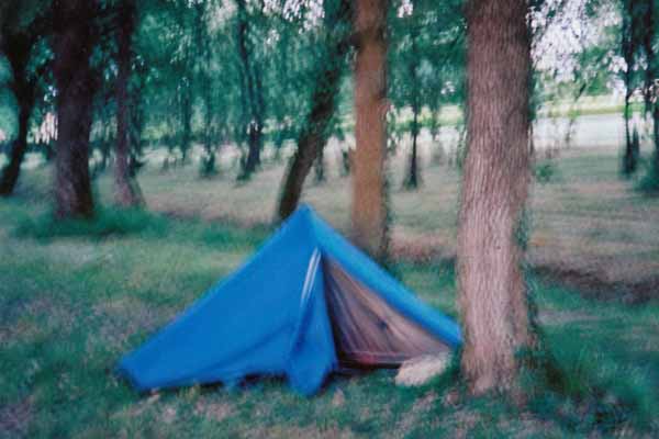 Walking in France: Twilight and camping rough in a suburban park, Colomiers