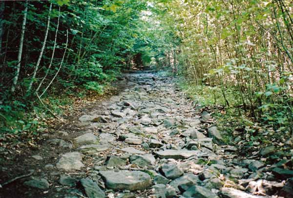 Walking in France: The old stone-paved road leaving le Monastier