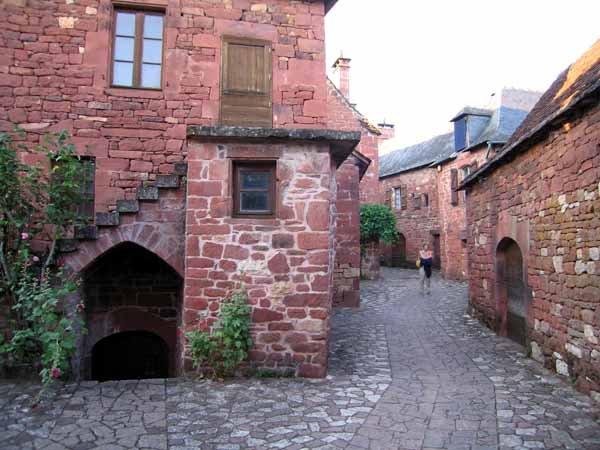 Walking in France: Back street of Collonges-la-Rouge