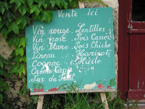Walking in France: Produce for sale at the farm
