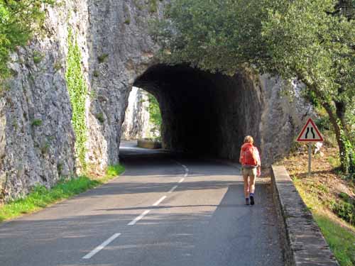 Walking in France: Approaching one of several tunnels we had to pass through