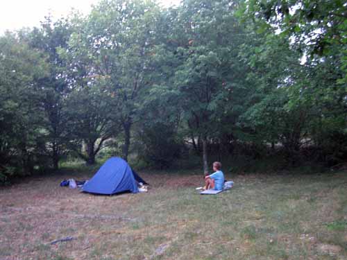 Walking in France: A quiet corner of the camping ground, Limogne-en-Quercy