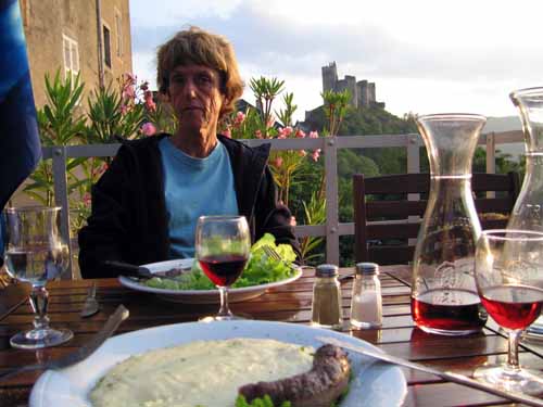 Walking in France: Dinner on the panoramic terrace