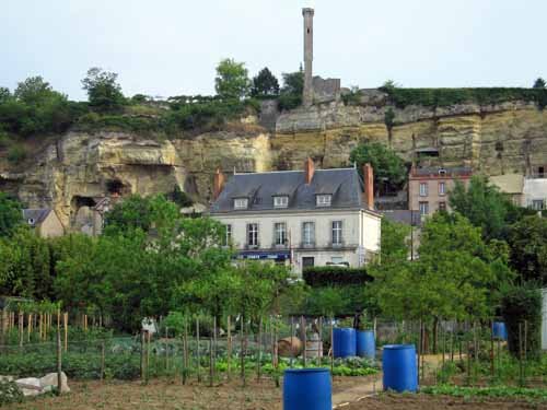 Walking in France: Looking over back fences to see rows of neat allotments