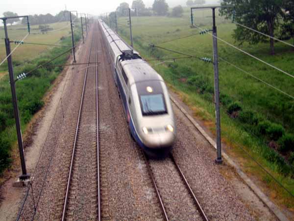 Walking in France: TGV speeding through Burgundy