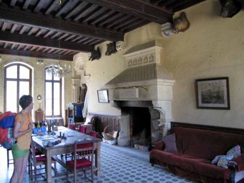 Walking in France: The camping reception in the château
