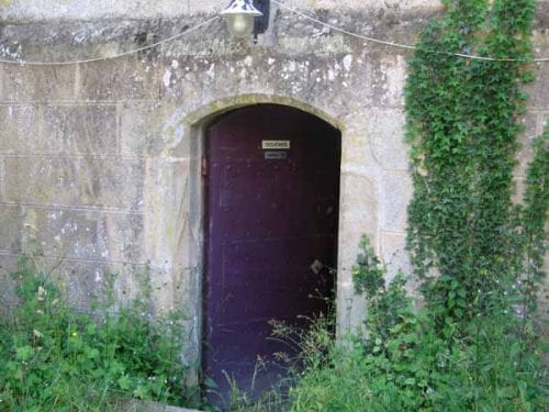Walking in France: The "dungeon" entrance to the showers