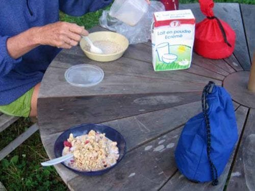 Walking in France: First breakfast at the château