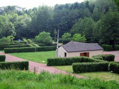 Walking in France: Our little tent lost in the Anost camping ground