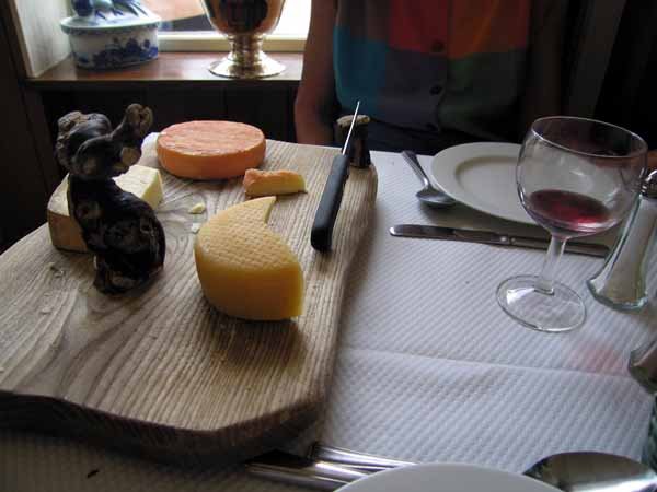 Walking in France: Jenny's fourth course for lunch, a cheese plateau