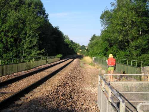 Walking in France: A shortcut along the railway tracks