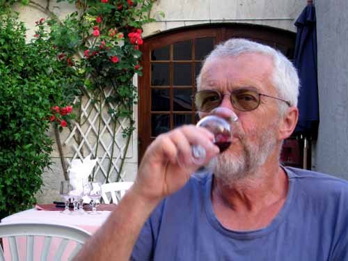 Walking in France: A glass of red before dinner