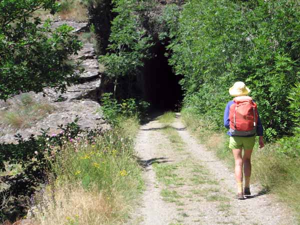 Walking in France: Approaching an ominously dark tunnel entrance...
