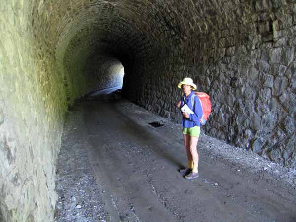 Walking in France: A short abandoned railway tunnel on the Robert Louis Stevenson Track