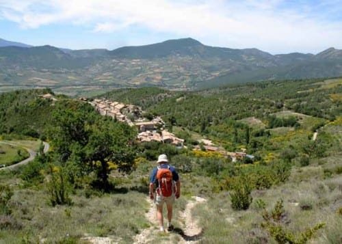 Walking in France: About to arrive (finally) at le Poët-Sigallat