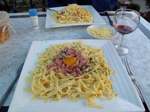 Walking in France: And a plate of pasta each for mains