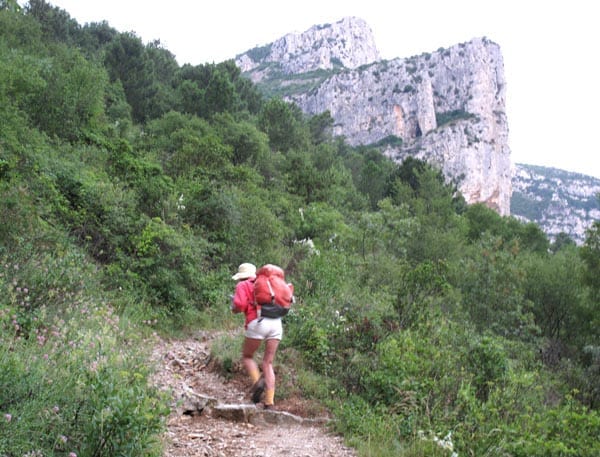 Walking in France: The start of the first big climb of the day