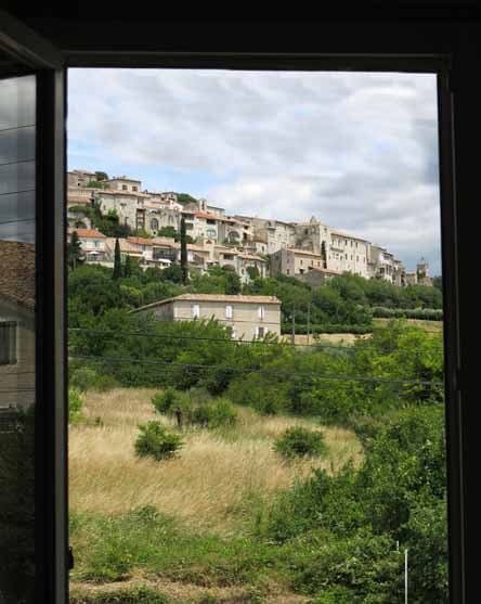 Walking in France: View of Vézénobres from our hotel window