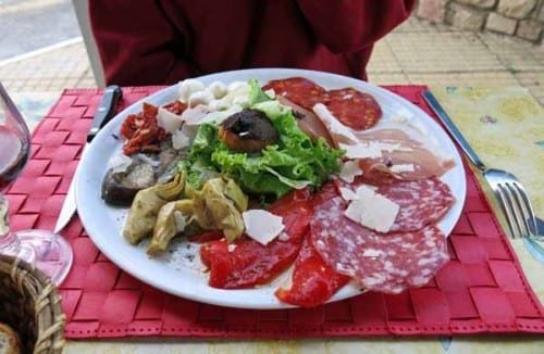 Walking in France: The impressive antipasto platter