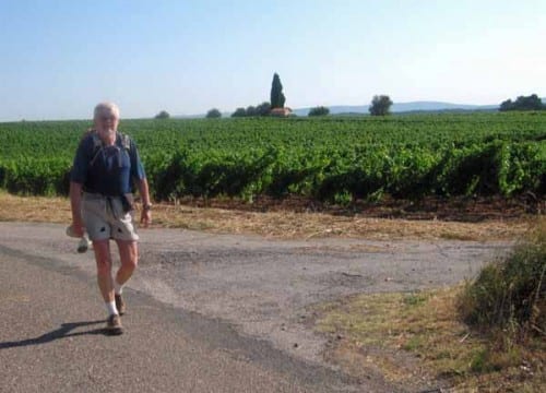 Walking in France: Leaving the Voie Domitienne for coffee in Pinet