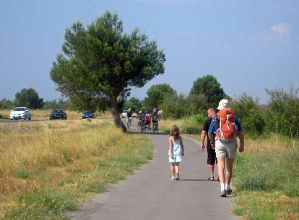 Walking in France: On the cycle path