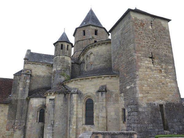 Walking in France: Pilgrim chimney on the church, St-Robert