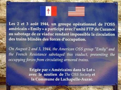 Walking in France: Plaque at the viaduct