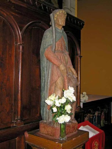 Walking in France: Statue of St Roche in the church of St-Jacques, Châtellerault