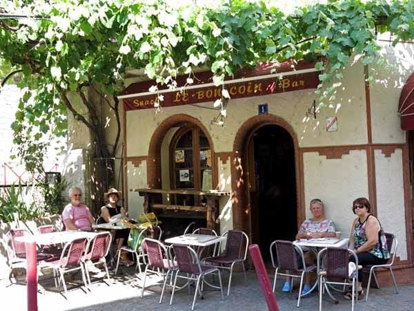 Walking in France: Coffee with our friend in Arles-sur-Tech