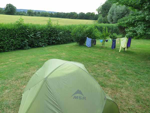 Walking in France: Beautifully situated Pouilly-en-Auxois camping ground