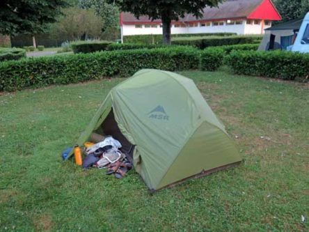 Walking in France: Early morning, Montbard camping ground