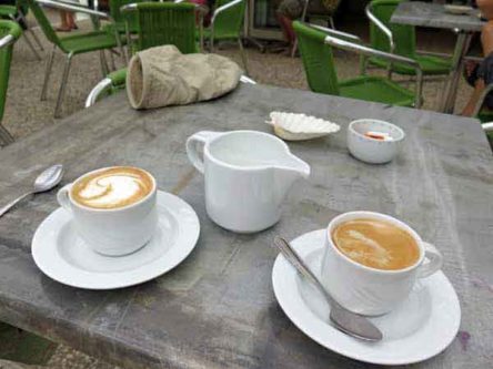 Walking in France: Coffees of arrival in Chablis