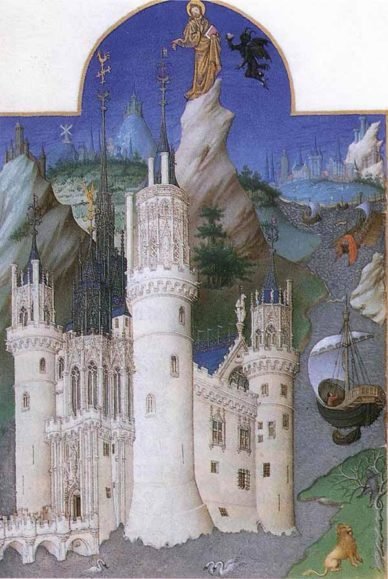 Walking in France: The Temptation of Christ, from Les Très Riches Heures du Duc de Berry