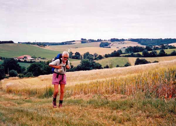 Walking in France: An ancient pilgrim making his way through the rolling hills of Gascony