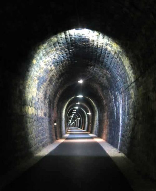 Walking in France: A well lit tunnel