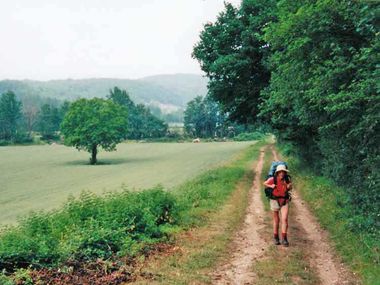 Walking in France: Coming over the rise to the Lot valley