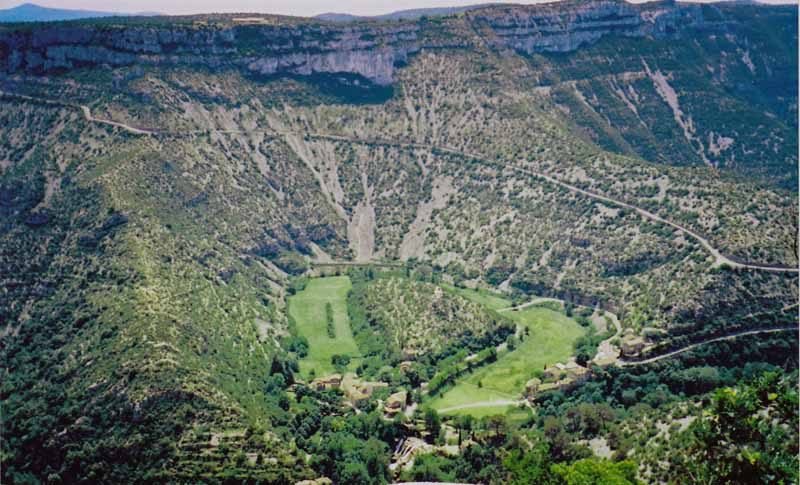 Walking in France: Looking down into the Cirque of Navacelles