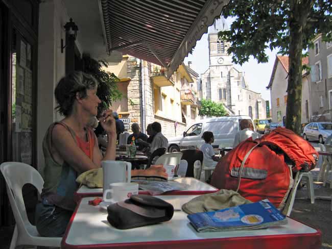 Walking in France: A coffee in Limogne-en-Quercy