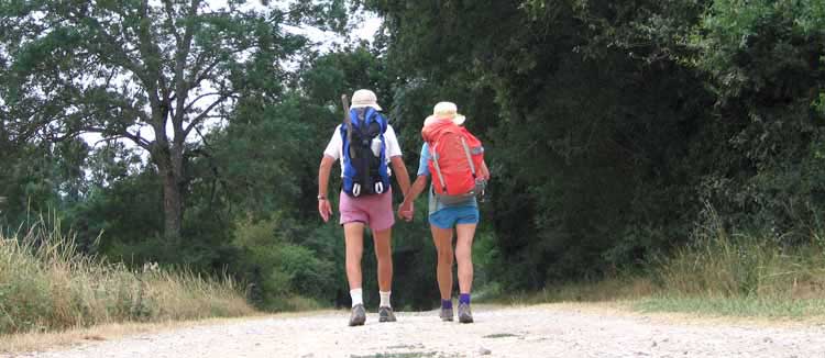Walking in France: Only a few kilometres to go to the finish of our 1200 km walk, and still holding hands!