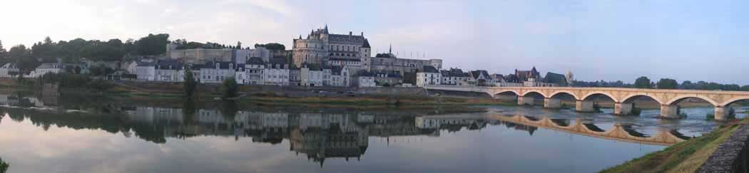 Walking in France: The beautiful view of the Château d'Amboise as we were having breakfast