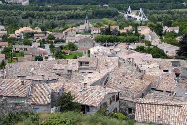 Walking in France: Looking down on Volonne and the Durance beyond