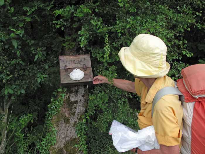 Walking in France: Pilgrim letter box near le Puyrolland