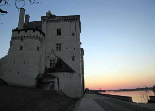 Walking in France: Château of Montsoreau at dusk